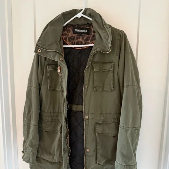 Steve Madden Olive Green Utility Jacket - Picture 2 of 9